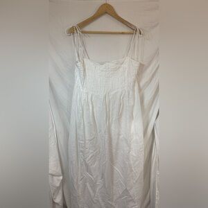 Abercrombie & Fitch White Smocked Maxi Dress with Tie Straps